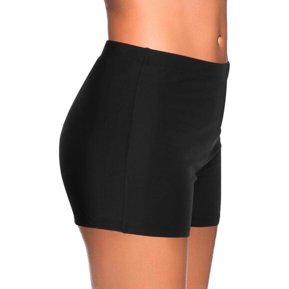 Womens Swim Shorts Solid Tankini Bottoms Swimsuit Bottoms - Picture 3 of 6